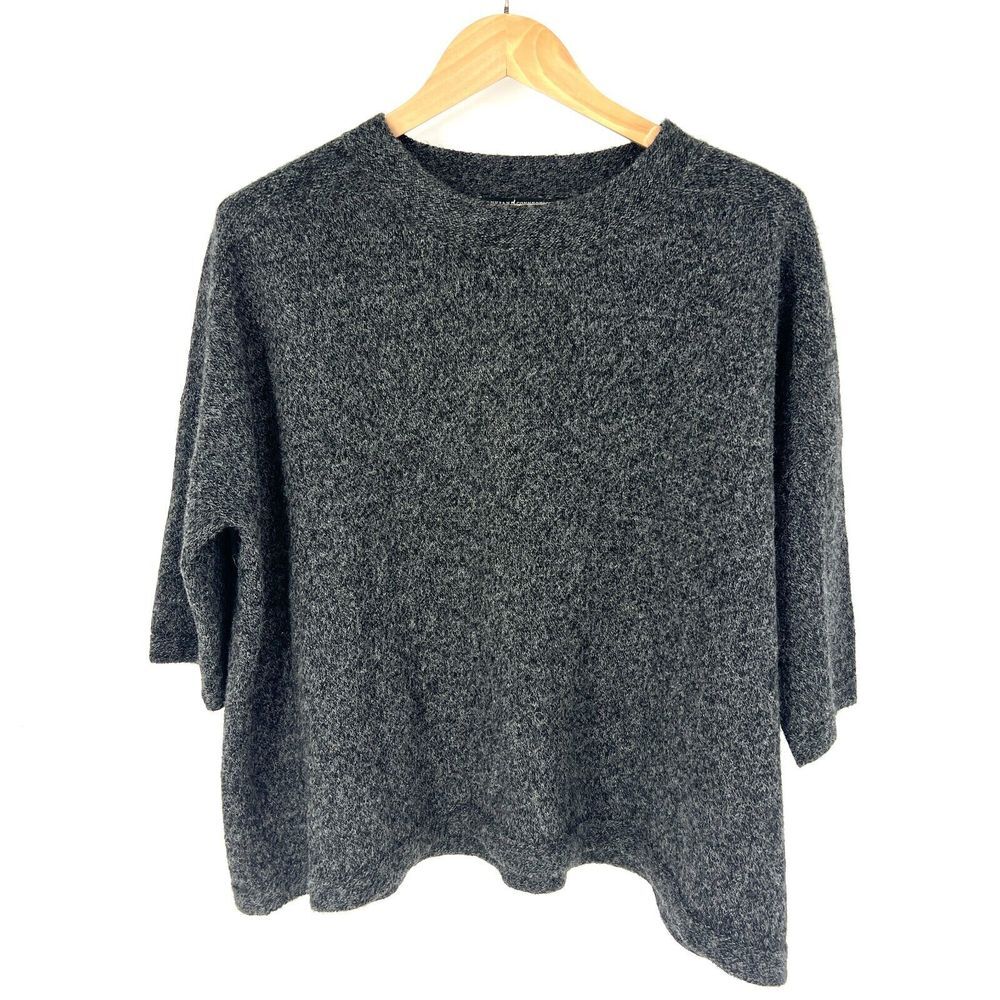 Peruvian Connection Baby Alpaca Knit Womens‎ M/L Sweater Gray Asymmetrical Hem